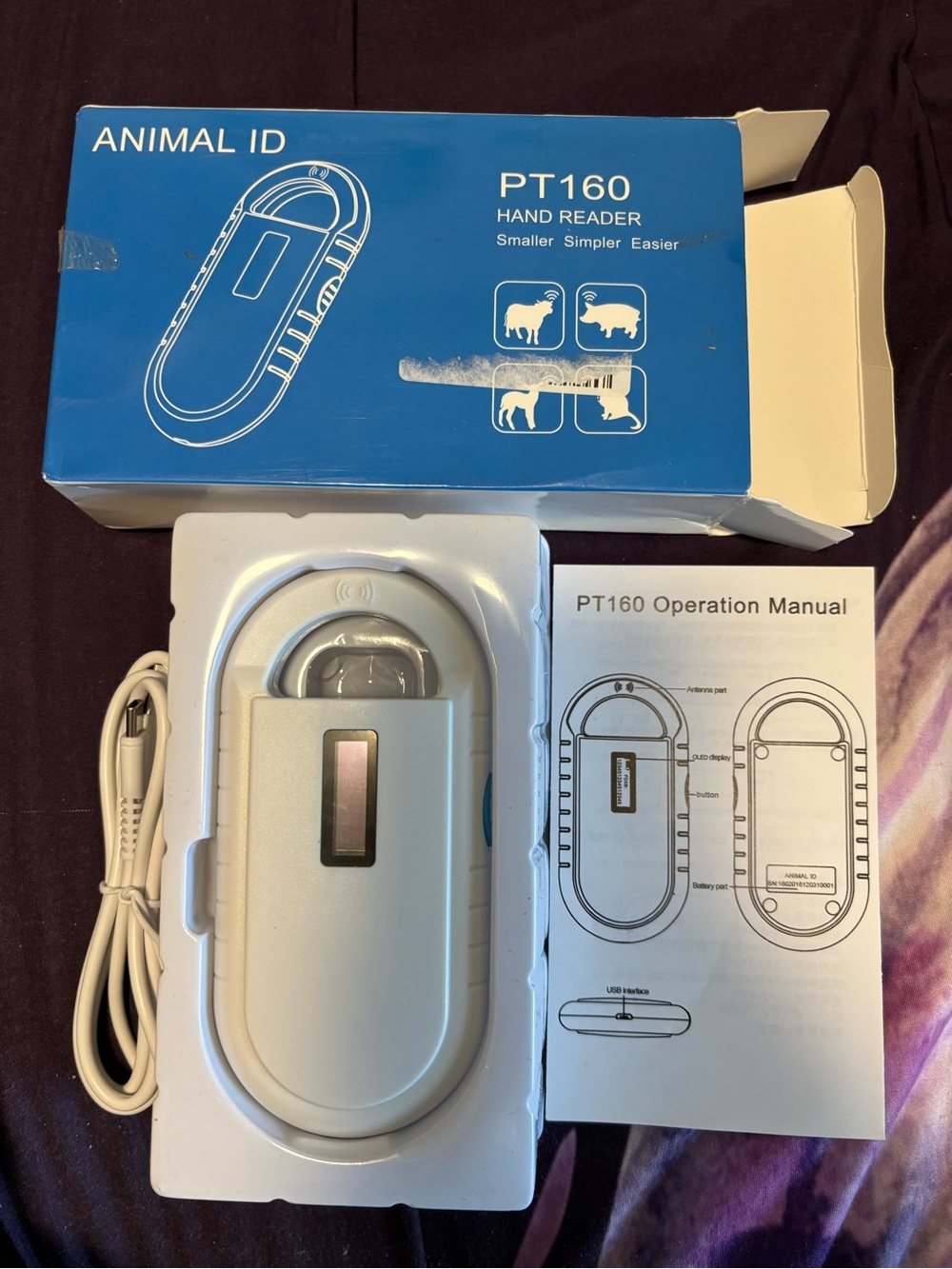 Animal PT160 Handheld Animal ID Reader - White